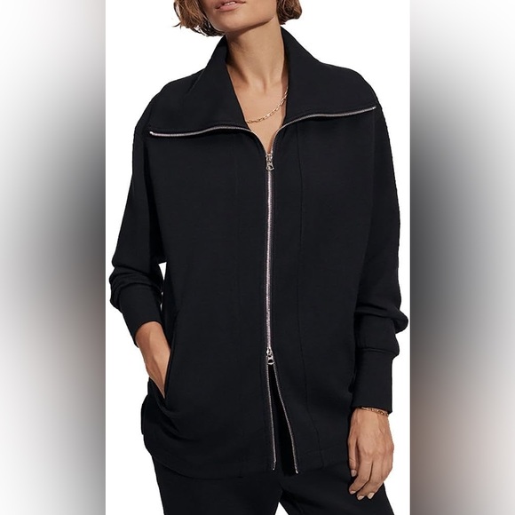 Varley Adair Zip Through Jacket Double Soft Size Large Black - Picture 3 of 13